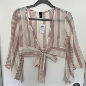 Windsor Flowy Tie-Front Crop Top